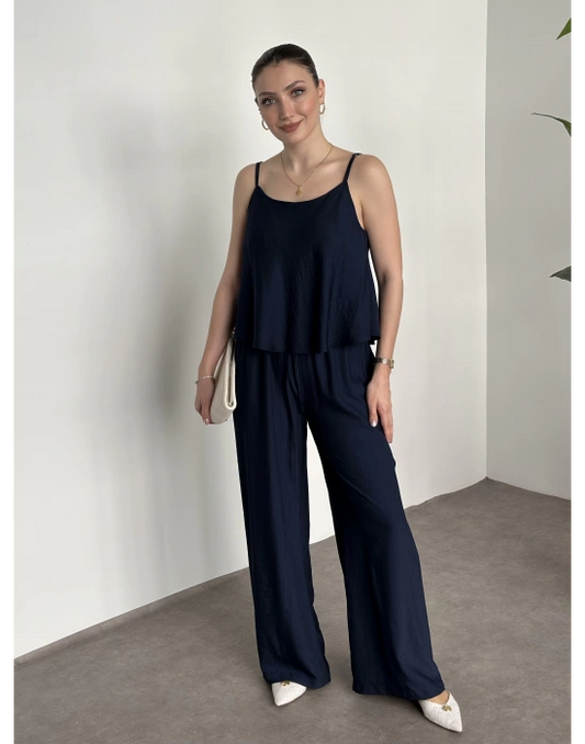 Askısı Ayarlanabilir Tensel Kumaş Takım - Lacivert