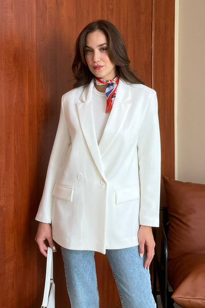 Klasik Ceket - Beyaz