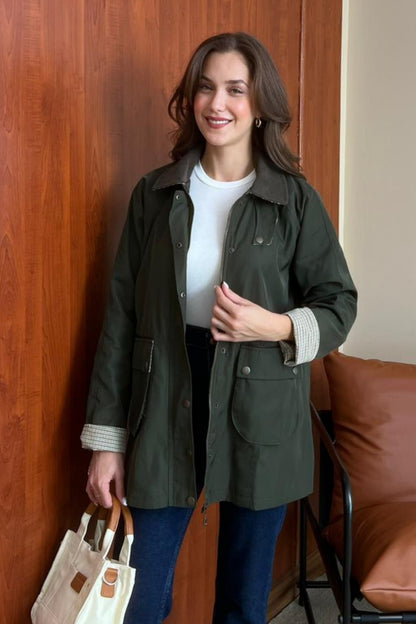 Kot Yakalı Ceket - Haki