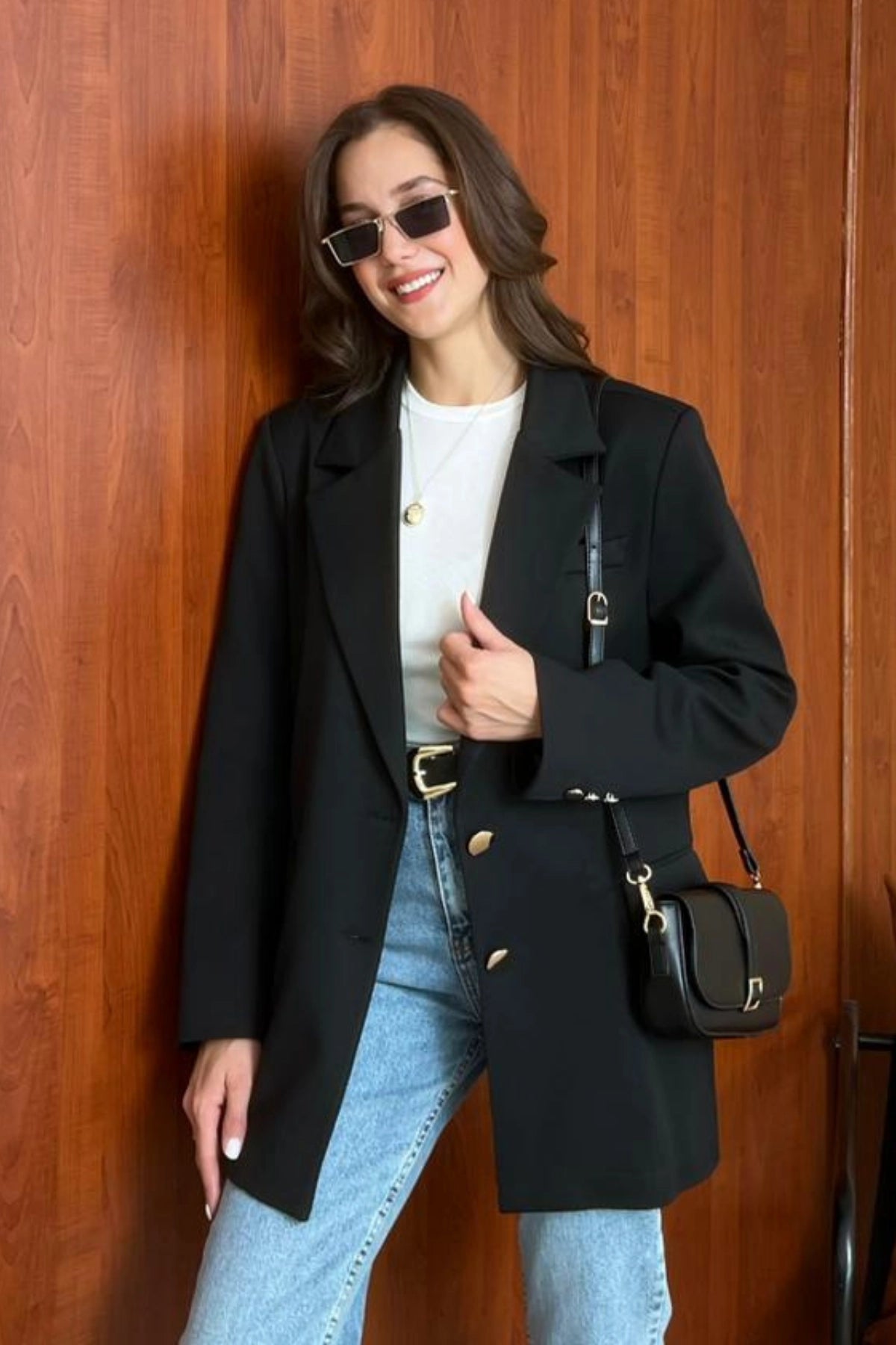 Oversize Blazer Ceket - Siyah